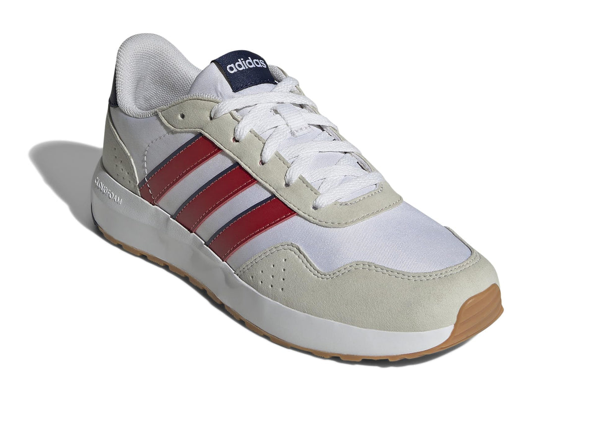 adidas Run 60s Shoes (Big Kid) Sneaker White/Collegiate Red/Dark Blue 4.5 US Unisex