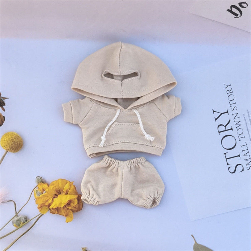 17cm Vinyl Macaron Plush Keychain Pulling Cloth Pendant Labubu Doll for Hoodie Pants Set