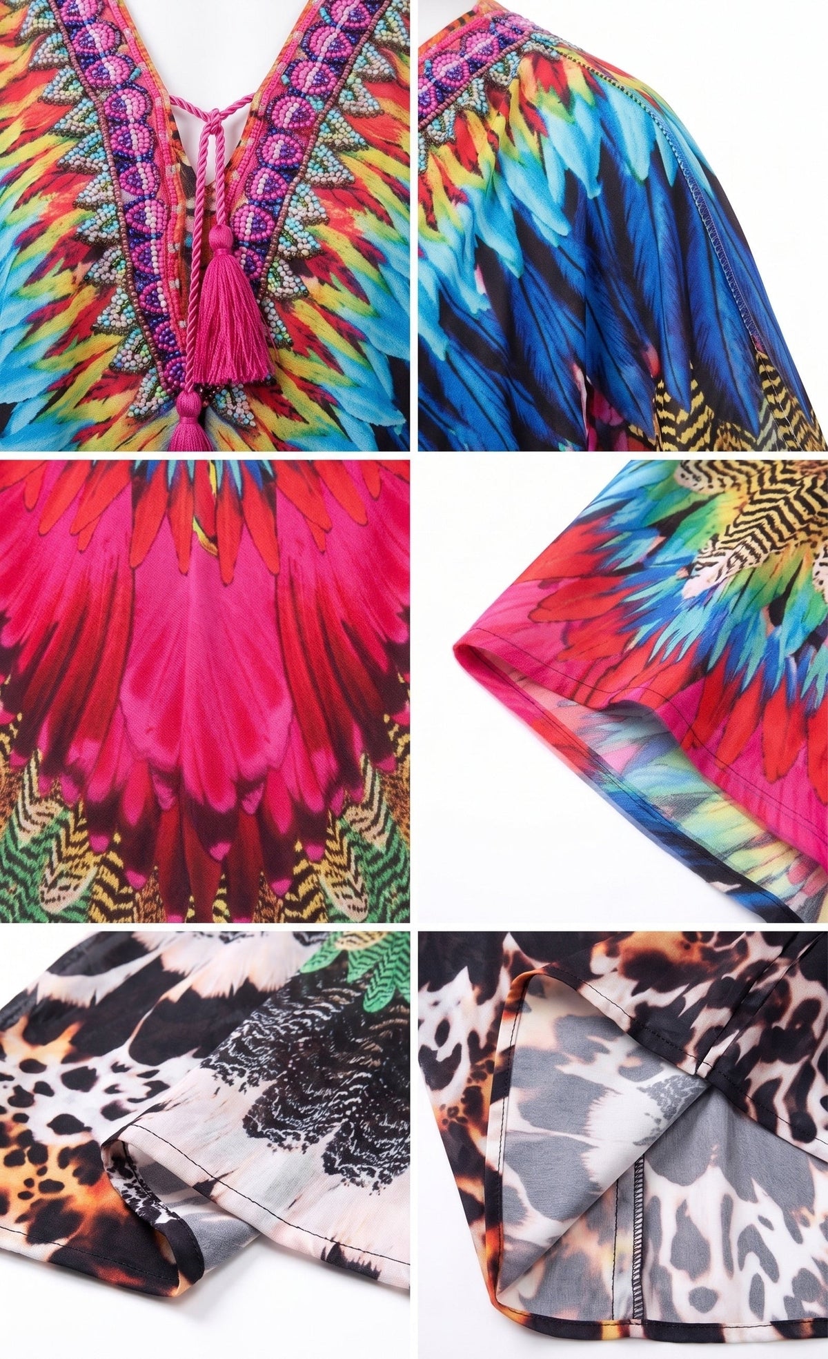 Sakkas Georgettina Flowy Rhinestone V Neck Long Caftan Dress/Cover Up