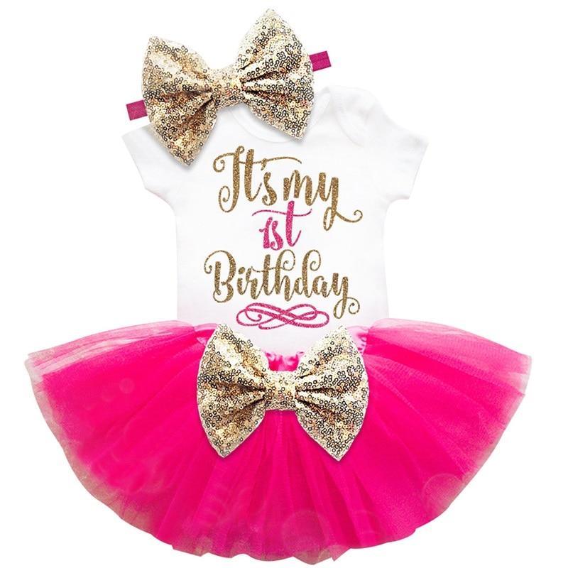 New Trend Dress For Baby Girls First 1st Birthday Baby Clothing Toddler Summer Clothes For Birthday Party