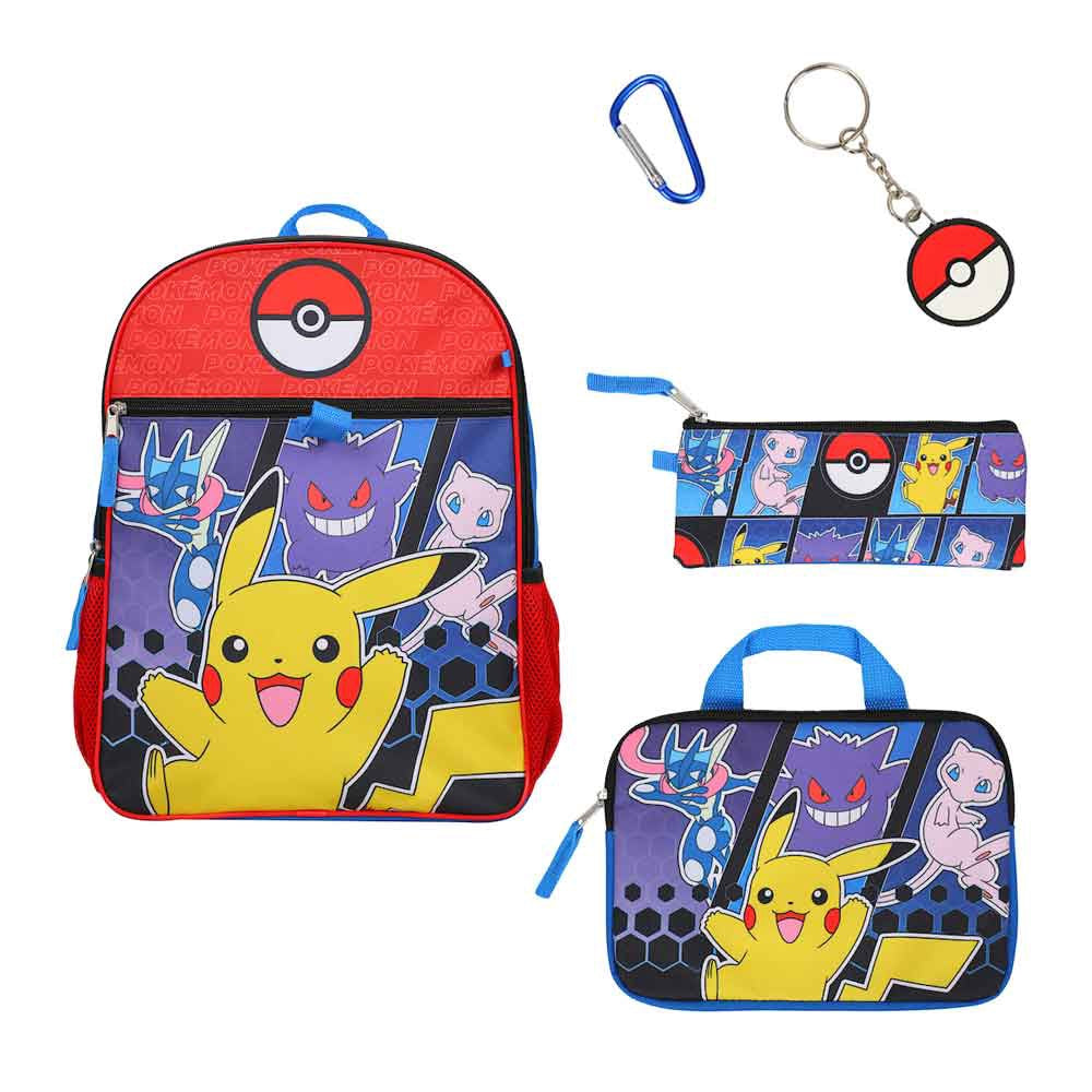 Pokemon Pokeball 5 Pc Youth Backpack Set