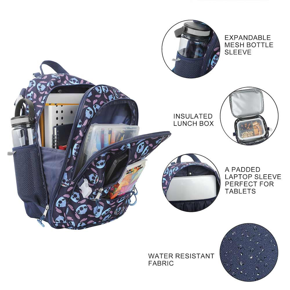 Disney Lilo  Stitch Aop 5 Pc Youth Backpack Set