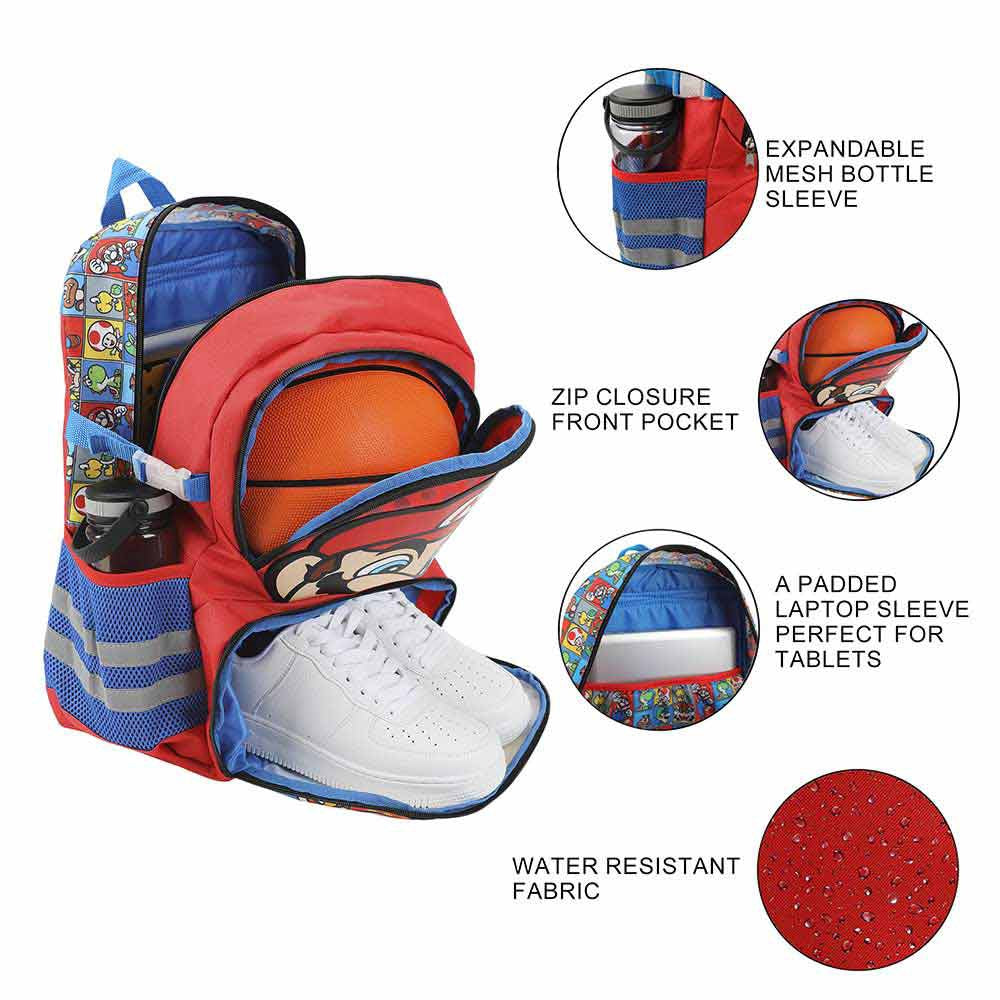 Super Mario Characters Aop Youth Sports Backpack