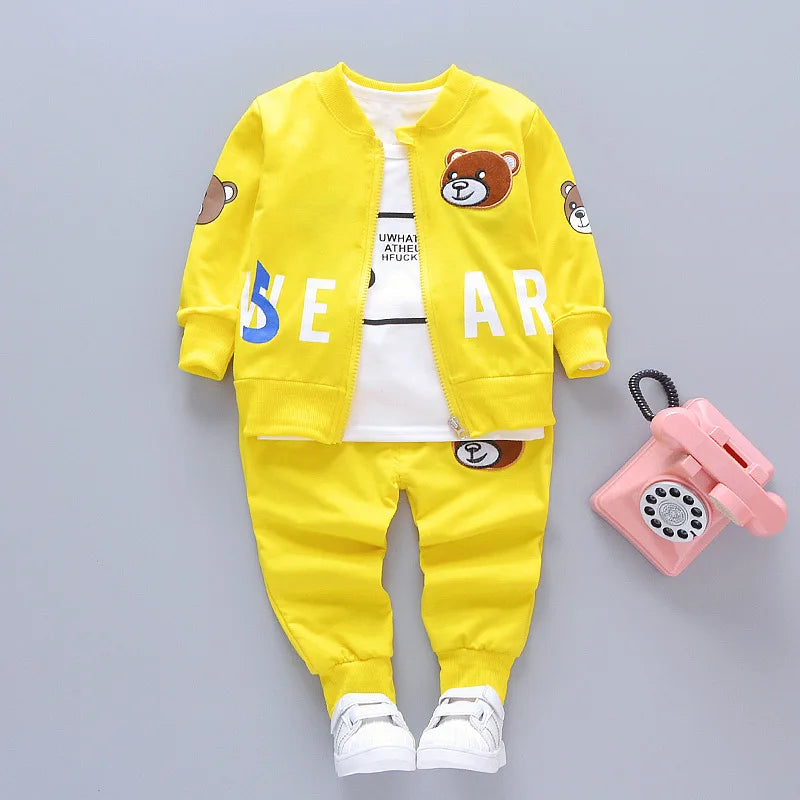 Boys Clothing Sets New Kids Cotton Suit Autumn Long - sleeved Three piece jacket+jeans+t-shirt fashion casual children Sets