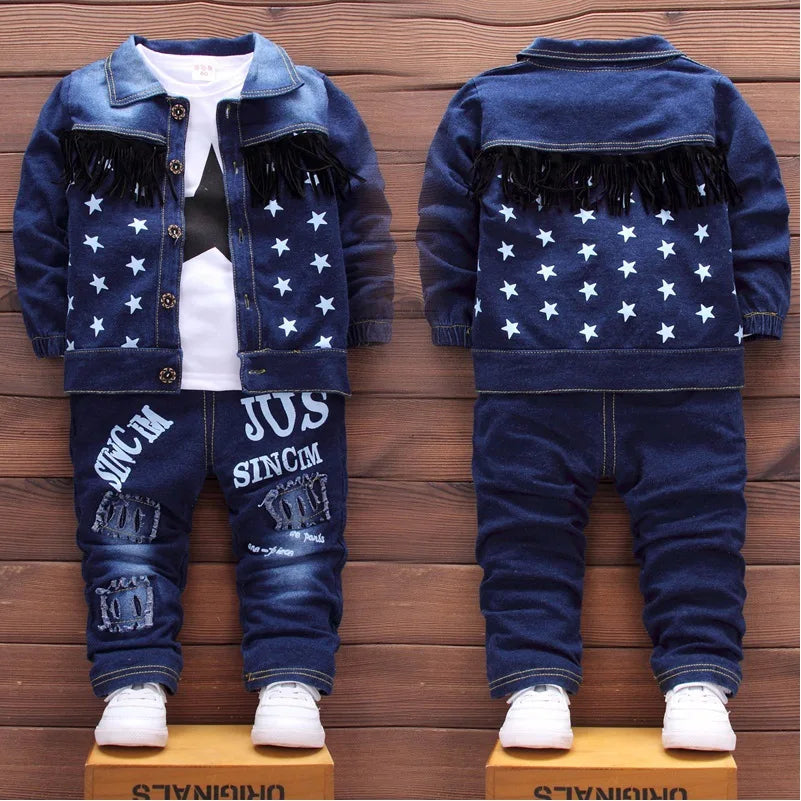 Boys Clothing Sets New Kids Cotton Suit Autumn Long - sleeved Three piece jacket+jeans+t-shirt fashion casual children Sets