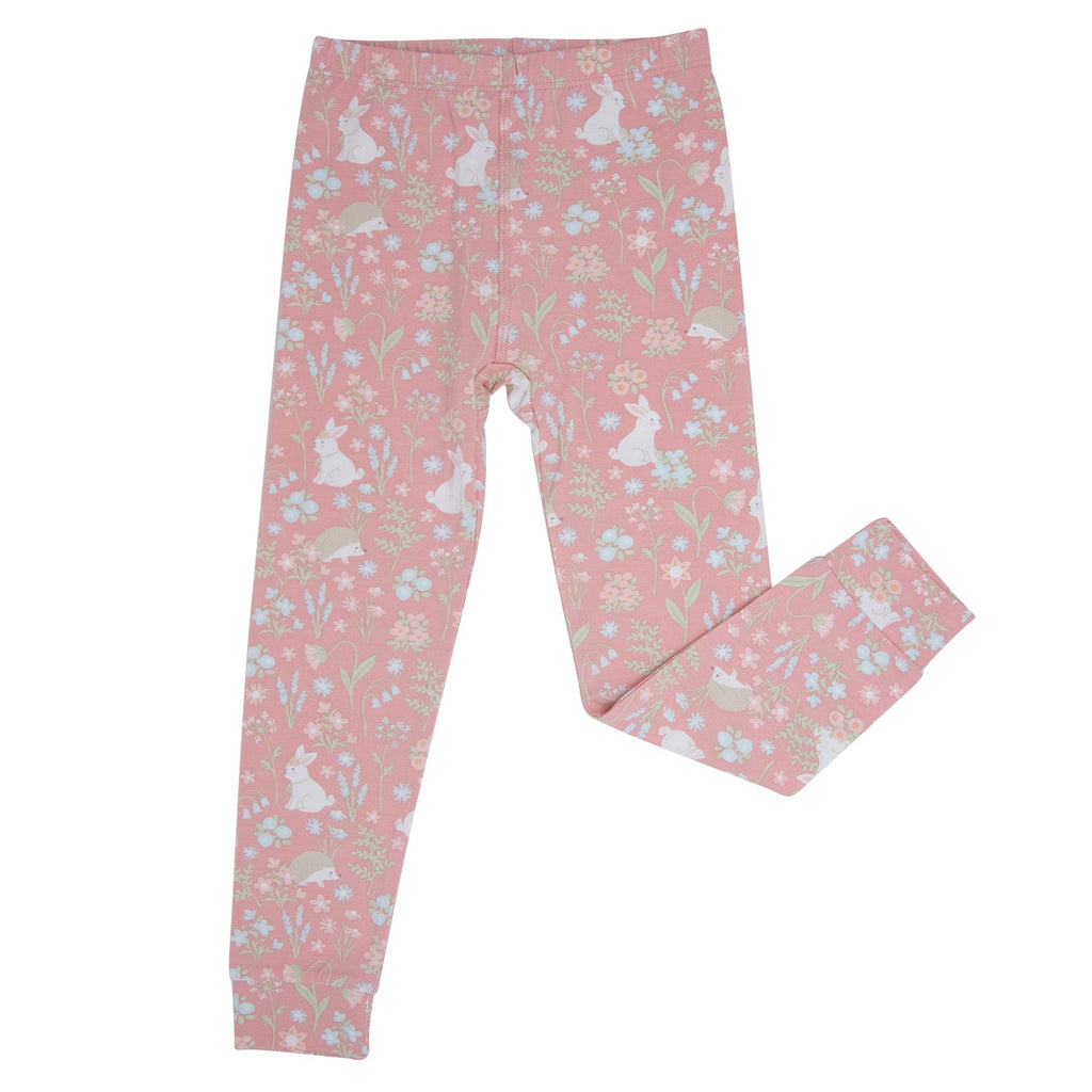 Pink Bunny Floral Big Kid Pajama Set