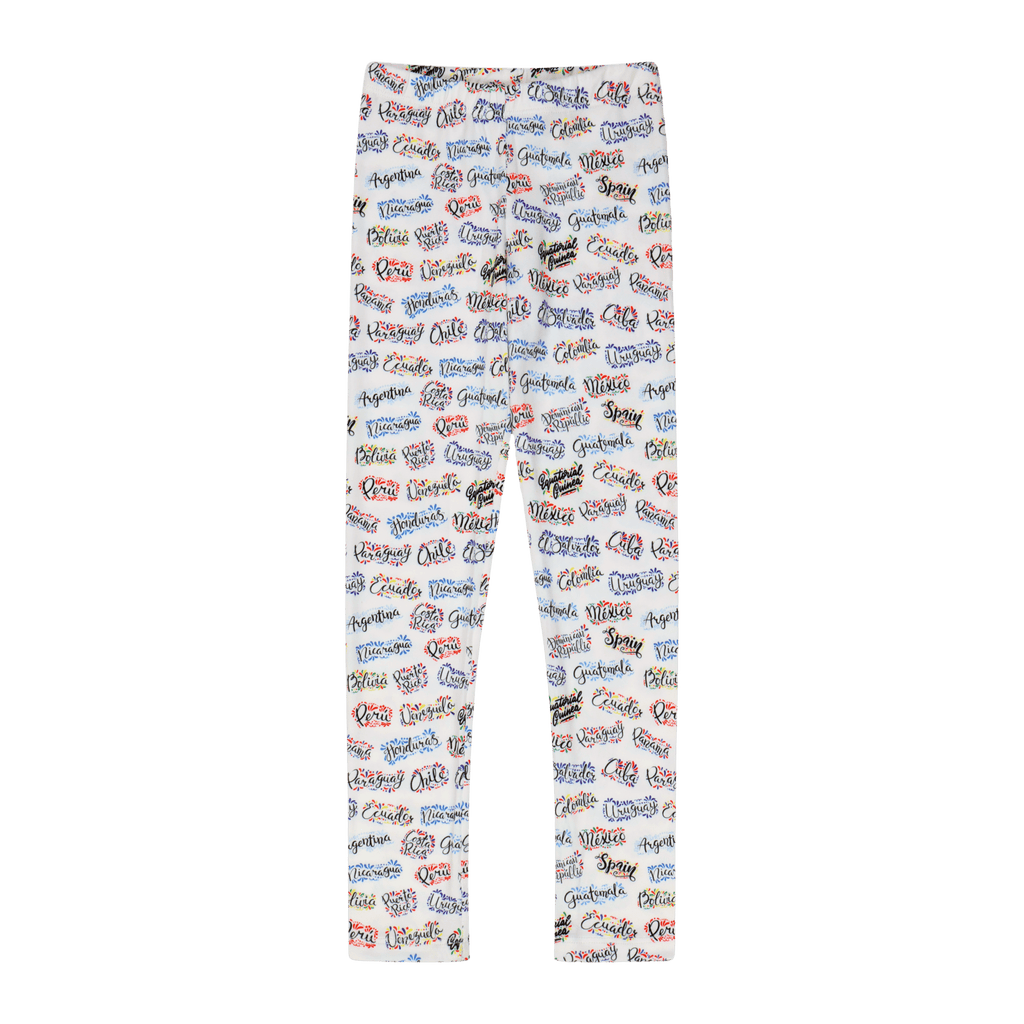Paises Leggings Set for Kids | Vibrant Multicultural Print