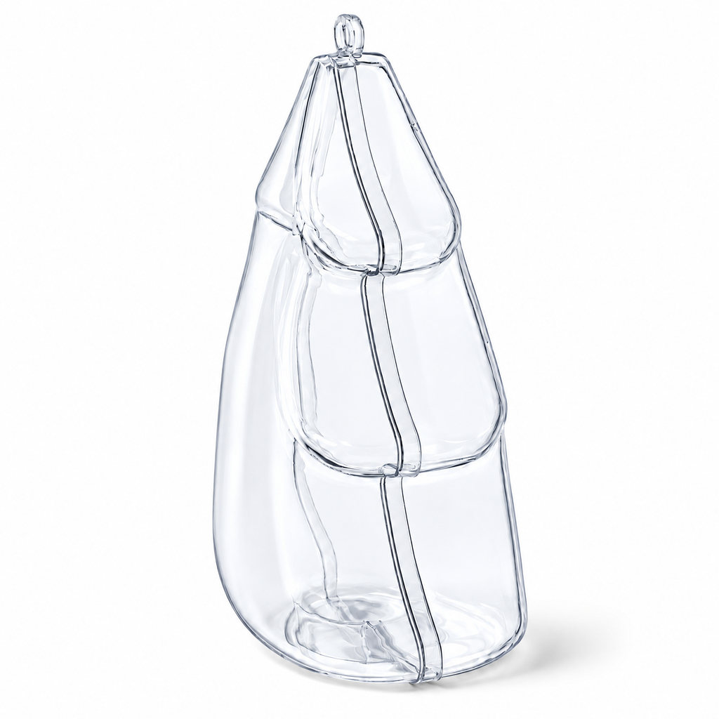 Set of 3 Clear Plastic Christmas Tree Shape Ornaments 4.35 Inches