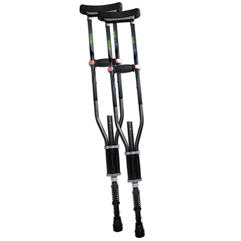 Adjustable Spring Cushion Crutches Perfect for Sports Injuries and Travel - Heights 4'7" to 6'6" - Adjust to 22" for Travel - Choice of Colors