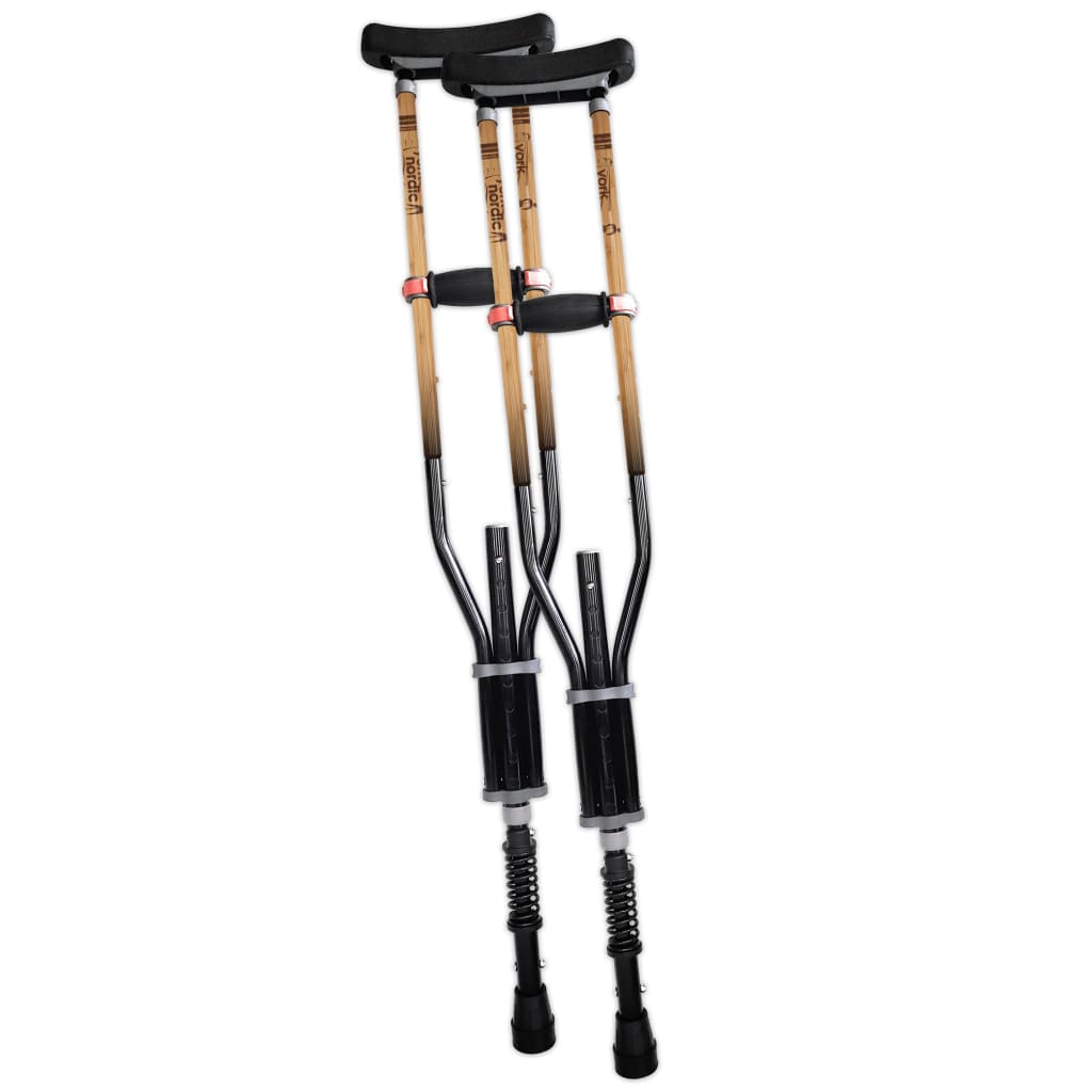 Adjustable Spring Cushion Crutches Perfect for Sports Injuries and Travel - Heights 4'7" to 6'6" - Adjust to 22" for Travel - Choice of Colors